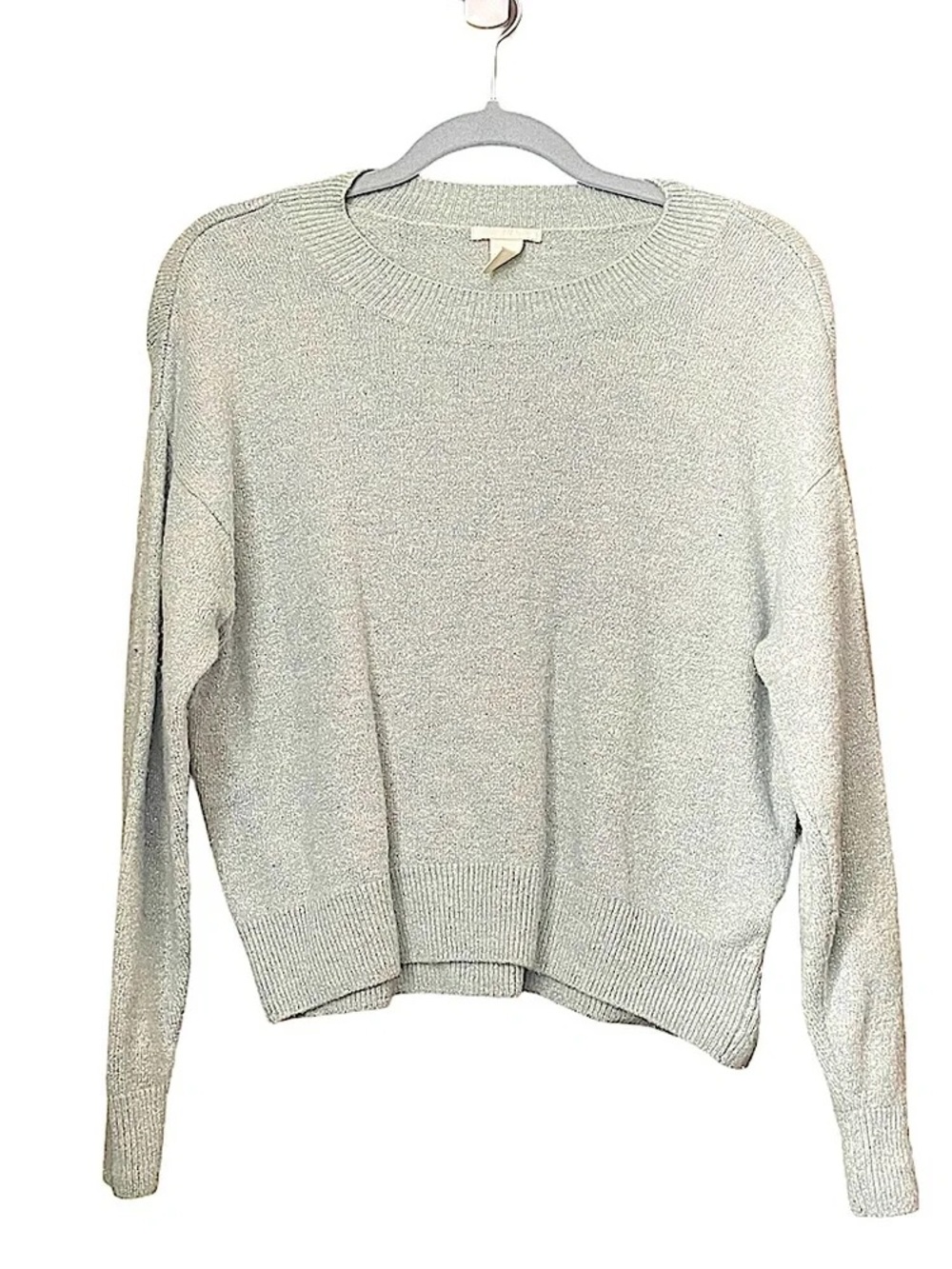 Light Gray Crewneck Knit Sweater - Women's Relaxed Fit